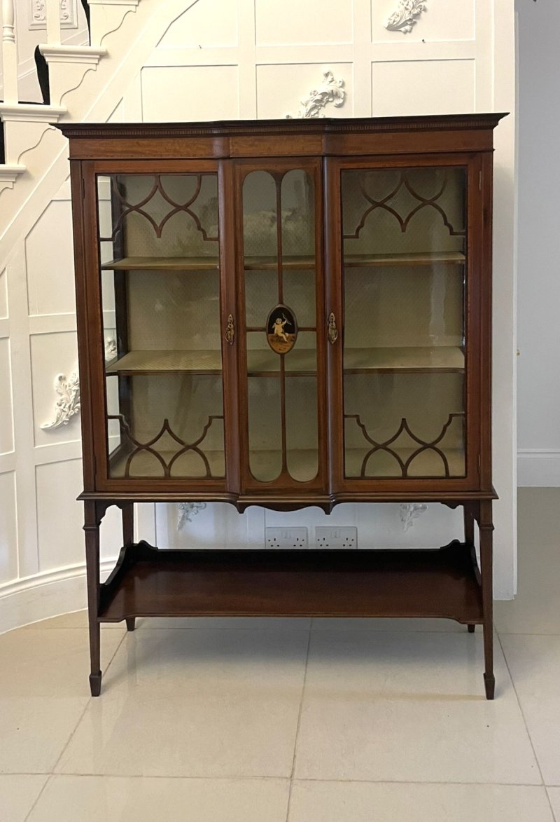 Antique Edwardian Superb Quality Inlaid Mahogany Display Cabinet